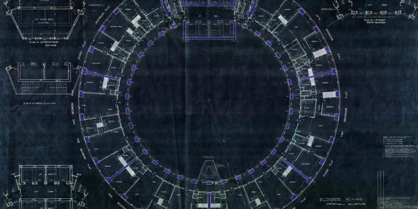 Ponte City typical floor plan (blueprint style)